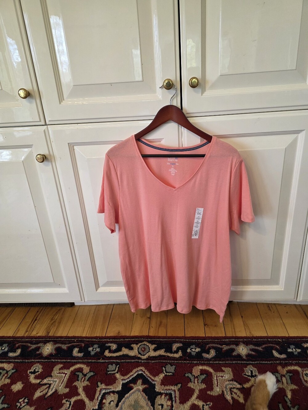 croft & barrow Pink V-Neck Short Sleeve Top